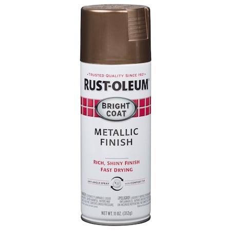 Rust-Oleum Spray Paint, Chestnut, Metallic, 11 oz 331256